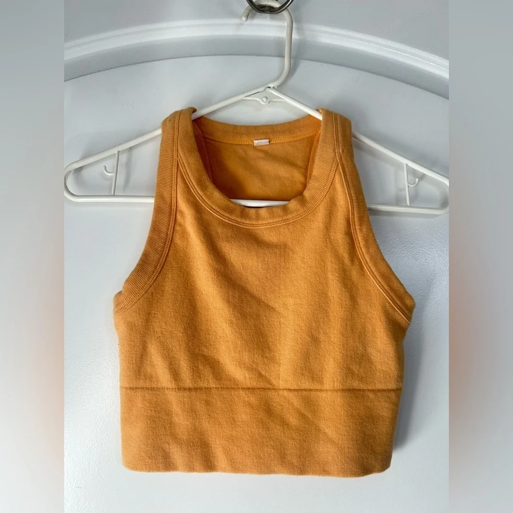 Alo Yoga Seamless Delight High Neck Longline Golden Bra Top Size XS yoga Pilates